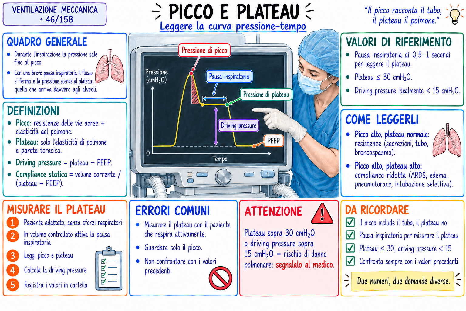Mappa visiva: pressione di picco e pressione di plateau