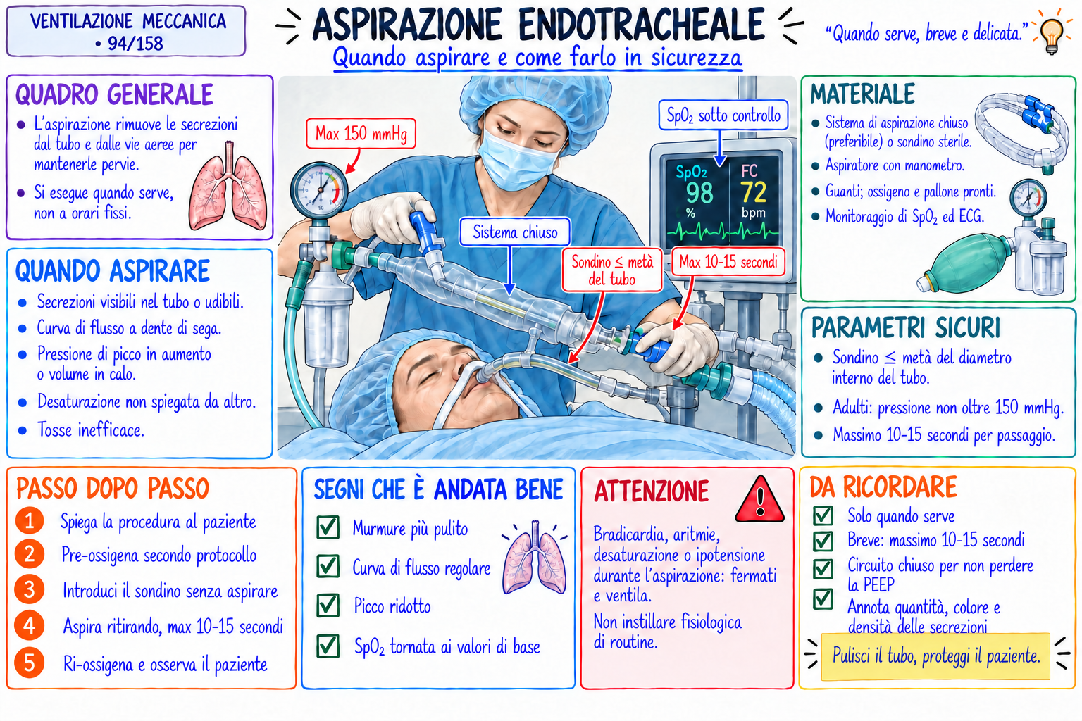 Mappa visiva: aspirazione endotracheale