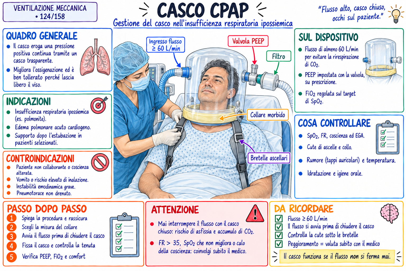 Mappa visiva: casco CPAP